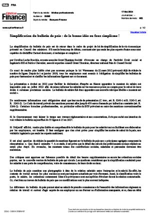 Simplification du bulletin de paie