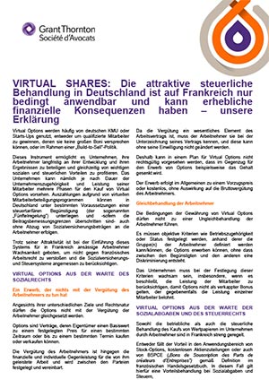 Wie werden Virtual Shares in Frankreich steuerlich behandelt?