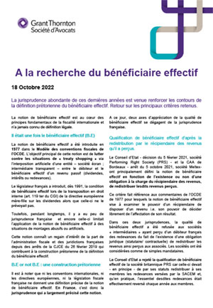 A la recherche du bénéficiaire effectif