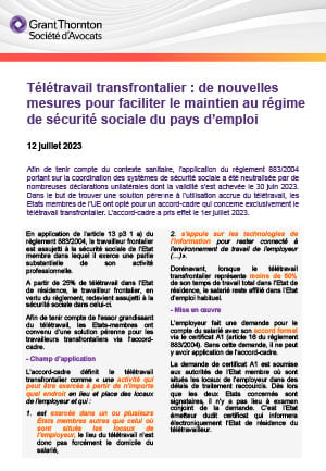 Télétravail transfrontalier : de nouvelles mesures pour faciliter le maintien au régime de sécurité sociale du pays d’emploi