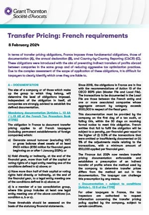 Transfer Pricing: French requirements