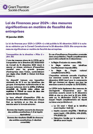 Loi De Finances Pour 2024 - Fiscalité Des Entreprises | Grant Thornton