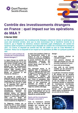 Contrôle des investissements étrangers en France