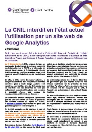 La CNIL interdit l’utilisation par un site web de Google Analytics