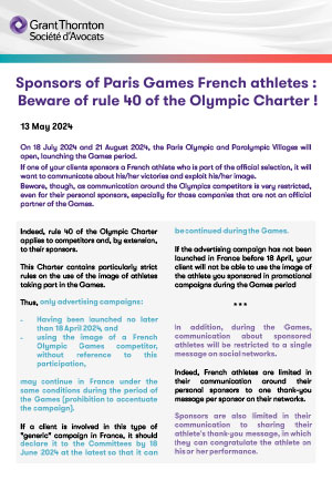 Sponsors of Paris Games French athletes