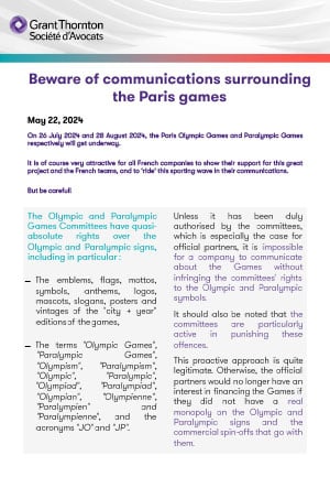 Beware of communications surrounding the Paris games