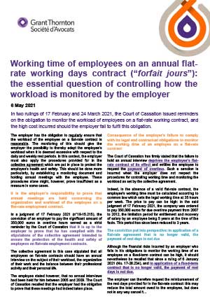 The workload of employees on a flat-rate working contract monitored