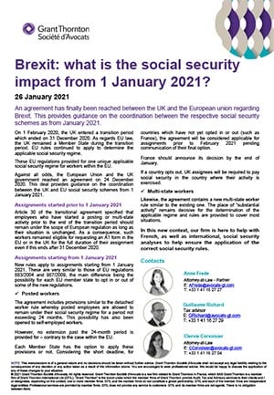 Brexit : w hat is the social security impact from 1 January 2021?