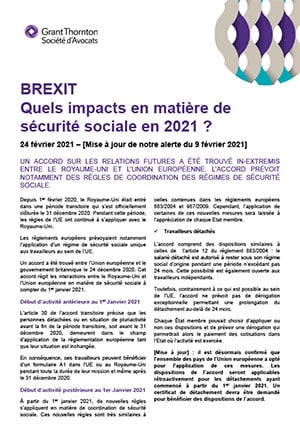 BREXIT Quels impacts en matière de sécurité sociale en 2021 ?