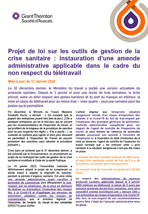 Projet de loi sur les outils de gestion de la crise sanitaire